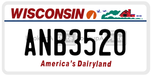 ANB3520  license plate in WI