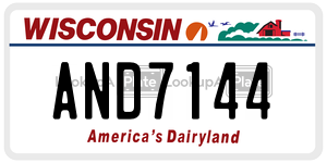 AND7144 license plate in Wisconsin