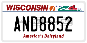 AND8852  license plate in WI