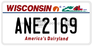 ANE2169 license plate in Wisconsin