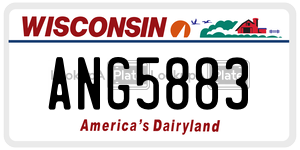ANG5883  license plate in WI