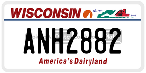 ANH2882  license plate in WI