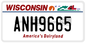 ANH9665 license plate in Wisconsin