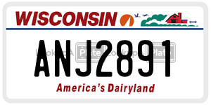 ANJ2891  license plate in WI