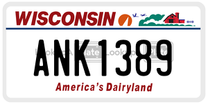 ANK1389  license plate in WI