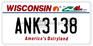 ANK3138 license plate in Wisconsin