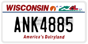 ANK4885  license plate in WI