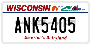 ANK5405  license plate in WI