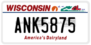 ANK5875  license plate in WI