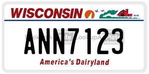 ANN7123  license plate in WI
