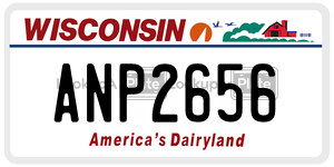 ANP2656  license plate in WI