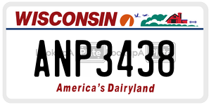 ANP3438  license plate in WI