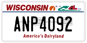 ANP4092  license plate in WI