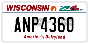 ANP4360  license plate in WI