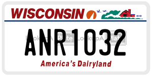 ANR1032  license plate in WI