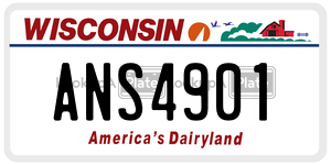 ANS4901  license plate in WI