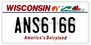 ANS6166  license plate in WI