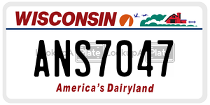 ANS7047  license plate in WI