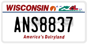 ANS8837  license plate in WI