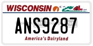 ANS9287 license plate in Wisconsin
