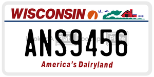 ANS9456  license plate in WI