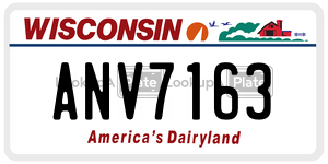ANV7163 license plate in Wisconsin