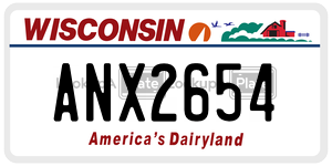 ANX2654  license plate in WI