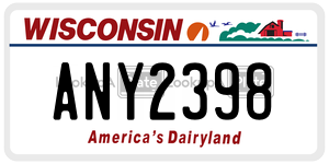 ANY2398  license plate in WI
