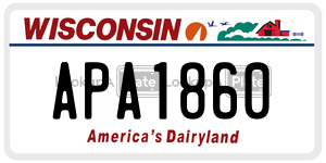 APA1860  license plate in WI