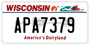 APA7379  license plate in WI