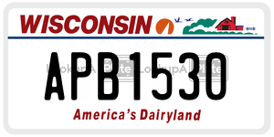 APB1530  license plate in WI
