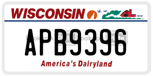 APB9396  license plate in WI