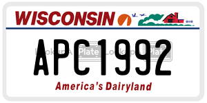 APC1992  license plate in WI