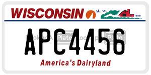 APC4456  license plate in WI
