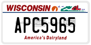 APC5965  license plate in WI