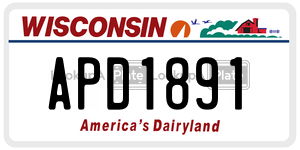 APD1891  license plate in WI