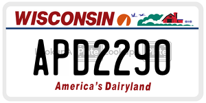 APD2290 license plate in Wisconsin