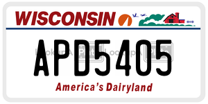 APD5405 license plate in Wisconsin