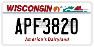 APF3820  license plate in WI
