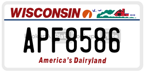 APF8586 license plate in Wisconsin