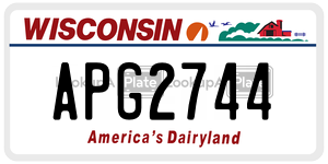 APG2744  license plate in WI