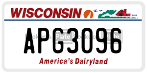 APG3096  license plate in WI