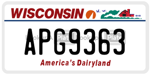 APG9363  license plate in WI