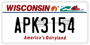 APK3154  license plate in WI