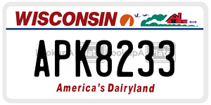 APK8233  license plate in WI