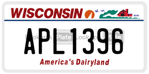 APL1396  license plate in WI