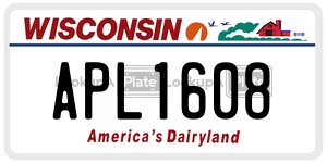 APL1608  license plate in WI