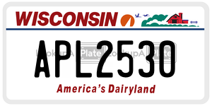 APL2530  license plate in WI