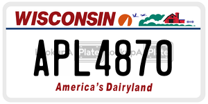APL4870  license plate in WI
