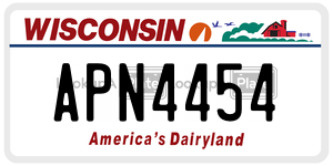 APN4454 license plate in Wisconsin